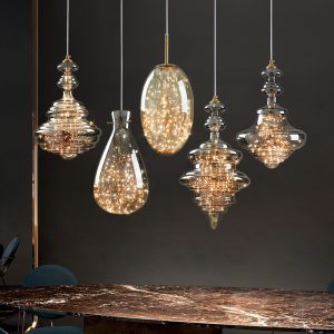 Decoration Glass Hanging Lamp for Dining Room Kitchen Bar LED Stars Glass Chandelier(WH-GP-175)