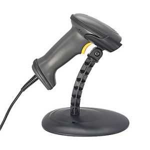 Black Automatic Barcode Scanner Convenient Operation Plug And Play