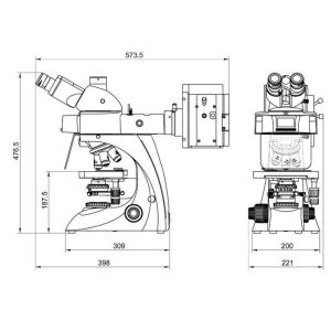 Integrated Dark Field Polarizing Lab Biological Microscope 4 Position