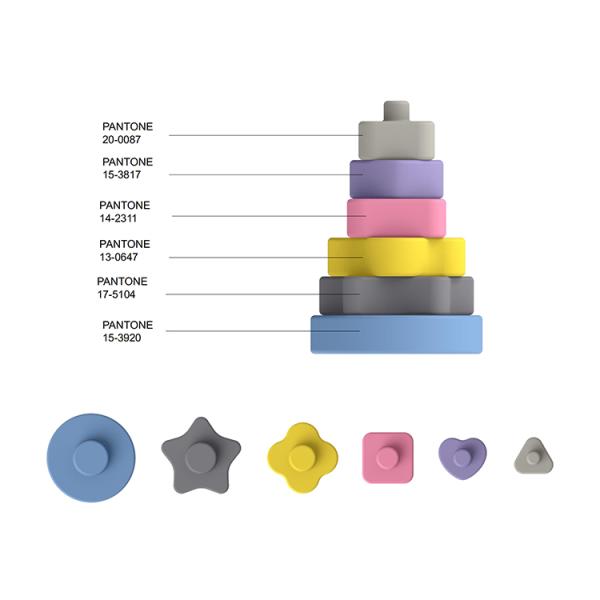 CE Educational Silicone Stacking Toys Creative Building Blocks SGS For Kids
