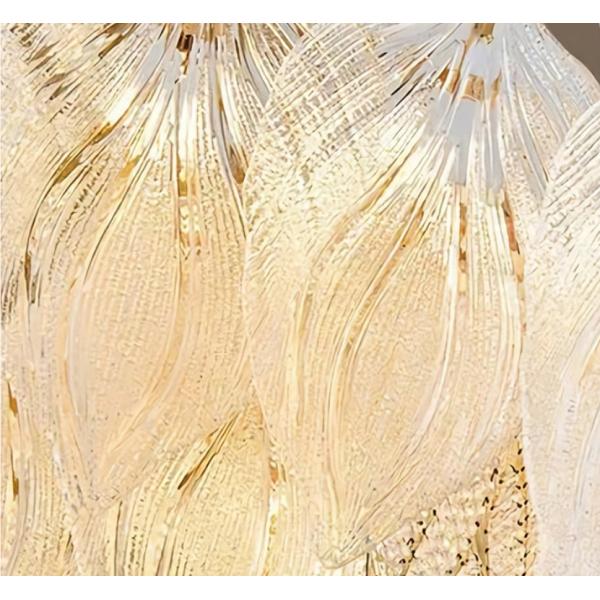 E14 Electroplating Crystal Glass Entryway Chandelier With Glass Leaves