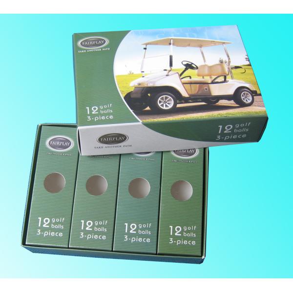 Buy Golf Ball Paper Box Packaging PVC Window , Box Packaging For Golf Ball at wholesale prices