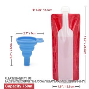 Foldable Wine Bags Travel Wine Bags Wine Pouch With Collapsible Funnel Wine