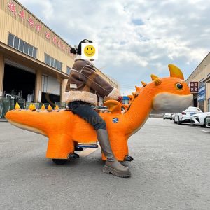 350W Lifelike Design Electric Dinosaur Scooter , Battery Powered Dinosaur Ride