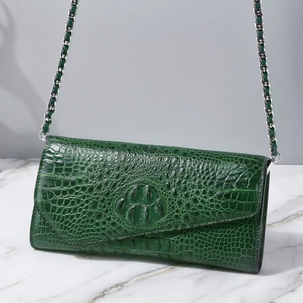 Authentic Crocodile Skin Women Envelop Purse Genuine Alligator Leather Lady