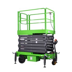 Q235B Mobile Scissor Lifting Platform Manual Pulling Customized Colors