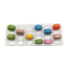 18 Pcs Plastic Macaron Tray Food Grade Custom Size Logo For Chocolate Sugar
