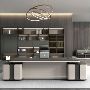 Simple Modern Office Furniture Set Large Desk and Chair for Eco-Friendly Manager