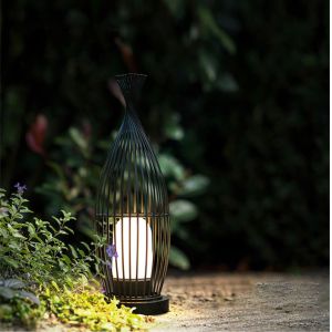 18W Landscape Outdoor Led Lawn Lights Fixtures Luxury Bird Cage Shaped 6000K