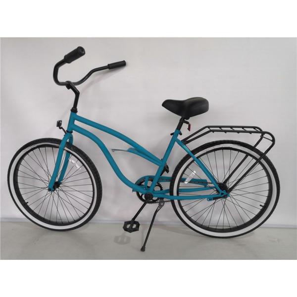 Step Through Design 26 Inch Beach Cruiser Bike with Coaster Foot Brake and White Color
