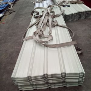 900-0.4mm Huaguan ivory white corrugated roof sheets with 55% AZ warehouse and