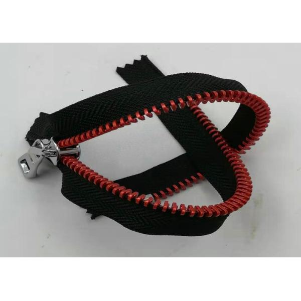 Aluminum Metal Teeth Zipper Round Shape For Handbag And Garmant