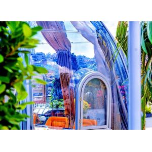 China Polycarbonate Aeronautical Aluminum Transparent Dome House With Bedroom Bathroom on sale