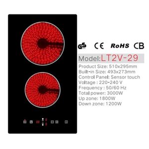CE Scratch Resistant Classy Cook 2 Burner Ceramic Cooktop
