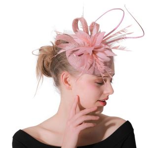 Express Shipping Sinamay Base and Feather Fascinator Hat with Chicken Feather