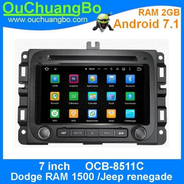 Ouchuangbo car dvd 1024*600 android 7.1 for Dodge RAM 1500 Jeep renegade with