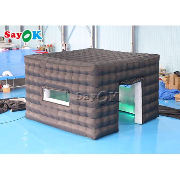 Air Inflatable Tent Black Big Commercial Outdoor Inflatable Cube Tent With Led Light