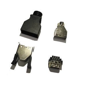 Black Computer Pin Connectors SCSI CEN-TYPE 14 Pin Male PBT Black Sel.5U" Au/Sn