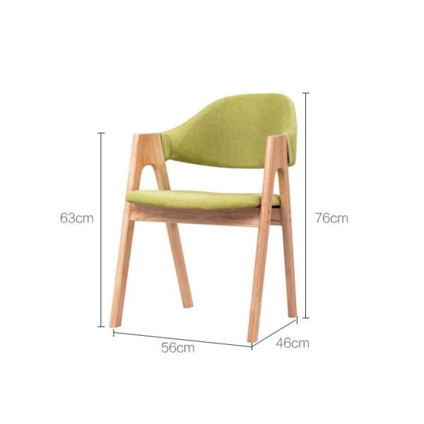 Nordic fashion creative solid wood dining chair cloth art leisure chair simple back armchair coffee restaurant A chair