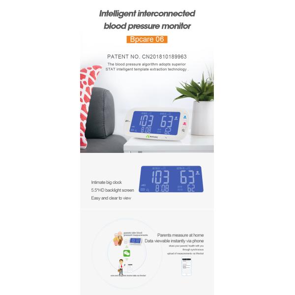 High quality factory price Portable bp wifi heart rate blood pressure monitor for home use