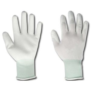 Quality PU Coated White Nylon Gloves, PU Coated Nylon Gloves for sale