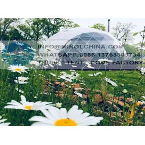 0.5kn/Sqm Geodesic Glamping Dome Tent With Zinc Plated