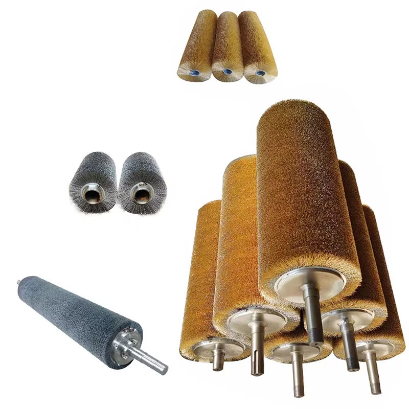 Customized Industrial Copper-Plated Steel Wire Winding Cylindrical Wire Brush