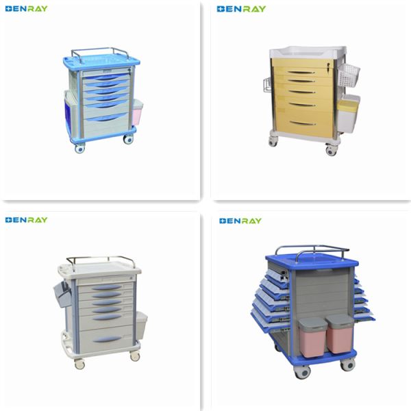 BR-ET001 ABS Mobile Hospital Medical Trolley Cart Crash Cart Trolley Medical Emergency Trolley Prices