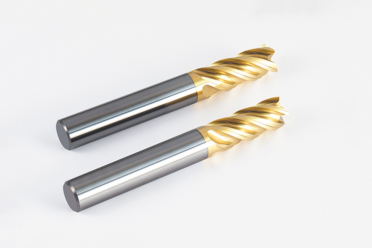 70HRC Tungsten Carbide End Mill with 35° Helix Angle and Alnovz3 Coating for Stainless Steel CNC Tooling