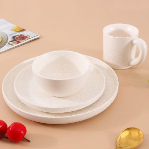 Fully Vitrified Beige Ceramic Tableware Sets FDA Certified
