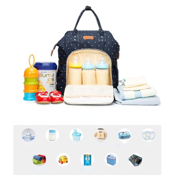 Factory Hot Sell Diaper Bag Large Capacity Mommy Maternity Nappy Backpack with USB Stroller Hooks for Baby Car