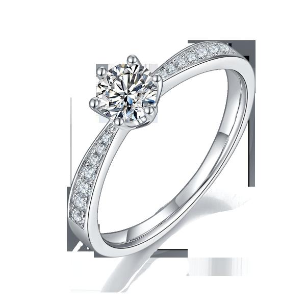 Milgrain Moissanite Engagement Ring 14K White Gold Moissanite Ring Vintage Engagement Ring
