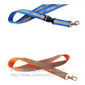 Secure reflective band lanyards with visibility at night, printed reflective