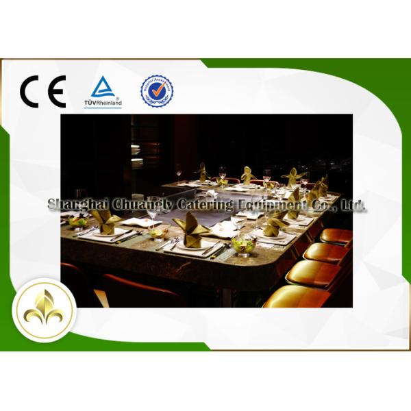 10 Seat Rectangle Electric / Induction Teppanyaki Grill Table With Ventilation /