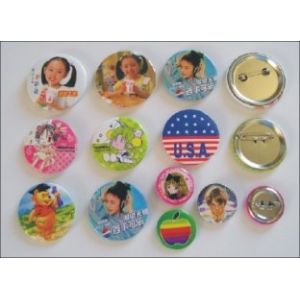 Size custom C.M.Y.K printing 5mm thickness Pins Buttons Badges