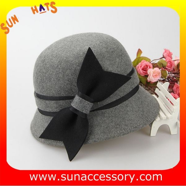 Vintage hot sale cloche hats wholesale for ladies,100% Australia wool felt hats factory