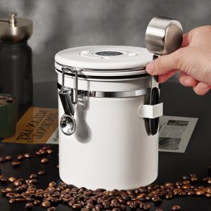 1500ml Custom Logo Color Stainless Steel Coffee Bean Container for Commercial