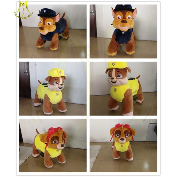 Hansel hot selling children walking stuffed electric ride on dog for mall