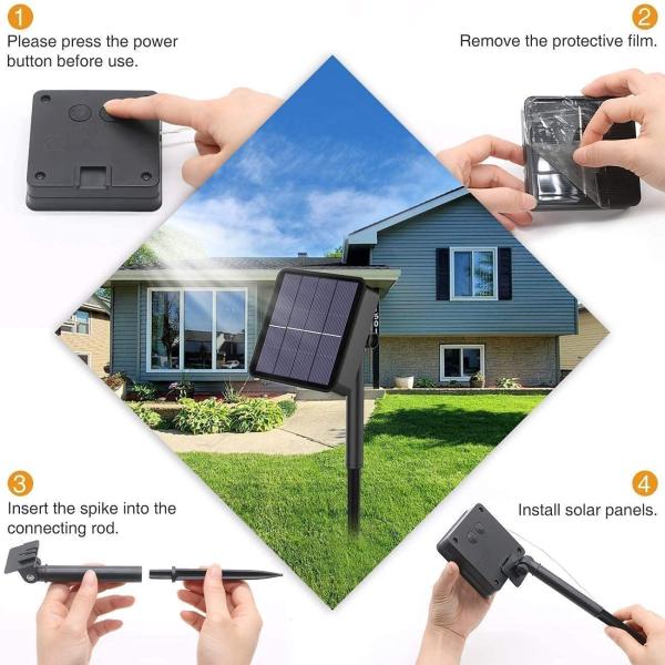 IP44 50M Length Solar Powered LED Christmas Lights For Garden