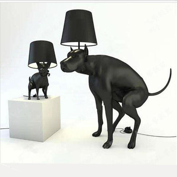 Contemporary dog floor lamp resin black dog animal scandinavian floor lamp(WH