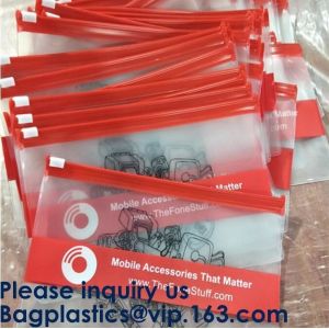 Biodergadable Customized Pvc Plastic Zipper Slider Bag Makeup Zipper Bag For