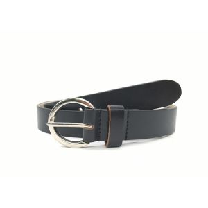 Round Buckle 140CM Womens Genuine Leather Belt Print Logo