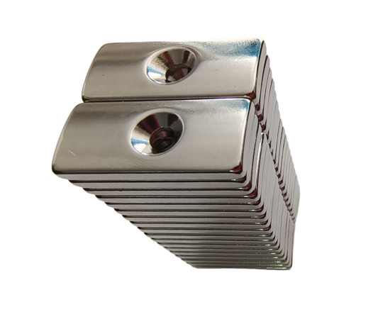 Buy Arc Shape Magnet for Motor Customized Size High Temperature Neodymium With Countersunk Hole at wholesale prices