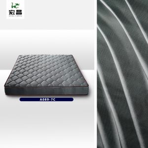 Black Striped Plaid 43D Jacquard Mattress Fabric High Strength