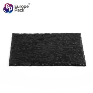 Europe Pack new arrival square black plastic slate serving tray