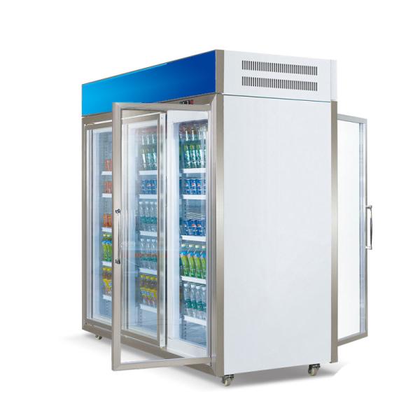 Buy Commercial Front And Rear Open Style Air Cooling Cold Drink Refrigerator Glass Door Fridge , Convenience Store Beverage at wholesale prices