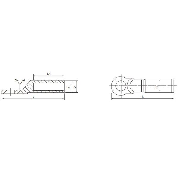 Electrical Bimetallic Compression Cable Lugs Coppe Aluminium Connecting