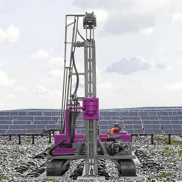 Diesel Solar Pile Driving Machine Highway Guardrail Pile Driving Rig Screw Pile Driver