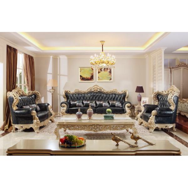 Luxury Classic Living room furniture1+2+4 Sofa sets online direct sales price by Beech wood and Italy Leather upholstery