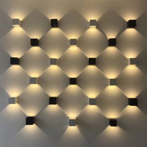 Aluminum Cube Wall Lamos Can Make Outdoor And  Indoor 3W+3W Black Or White Color
